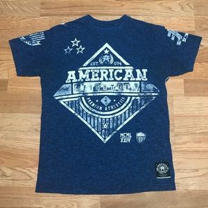 American Fighter Distressed Blue Cotton Blend SML